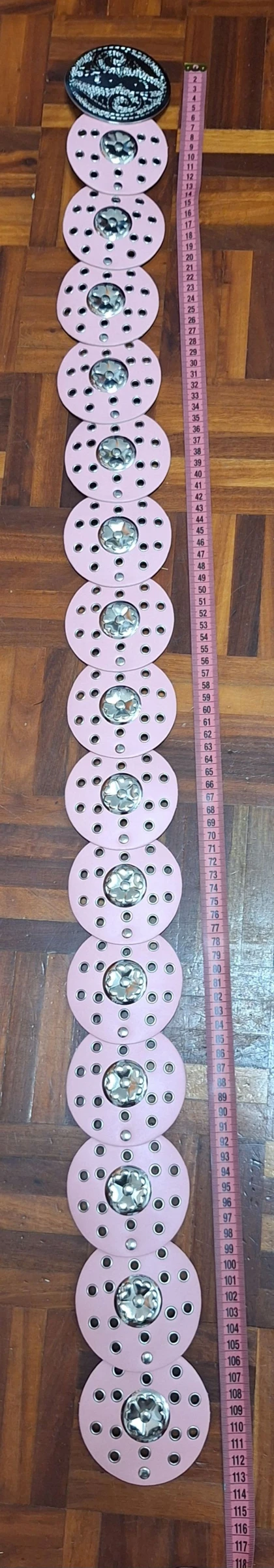 Y2K Pink Boho Belt with Silver Medallions | New – photo 5